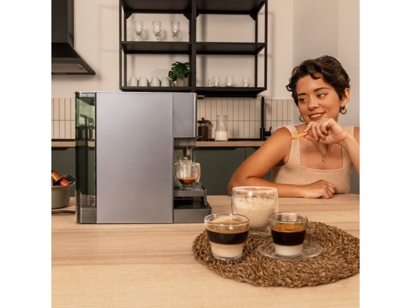 Cecotec FreeStyle Latte T, Espressomaskine, 1,6 L, Kaffekapsel, Malet kaffe, 1350 W, Grå