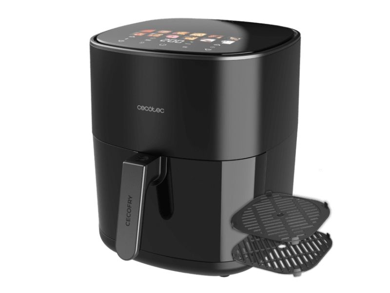 Cecotec Cecofry&Grill Duoheat 6500, Varmluftsteger, 6,5 L, 40 °C, 200 °C, Enkelt, Sort