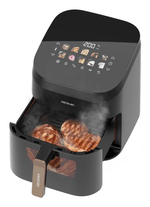Cecotec Cecofry&ampGrill Smokin' 6500 Single 6.5 L Stand-alone 2200 W Hot air fryer Black, Brown billede 1