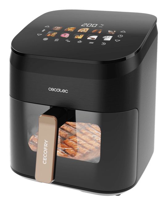 Cecotec Cecofry&ampGrill Smokin' 6500 Single 6.5 L Stand-alone 2200 W Hot air fryer Black, Brown billede 2