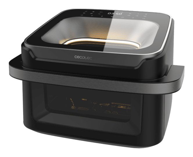 Cecotec Cecofry Advance 10000 Full Vision, Varmluftsteger, 10 L, 40 °C, 200 °C, Dobbelt, Sort billede 4