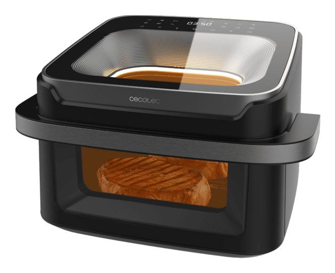 Cecotec Cecofry Advance 10000 Full Vision, Varmluftsteger, 10 L, 40 °C, 200 °C, Dobbelt, Sort billede 1