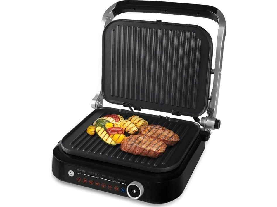 Orava GRILLCHEF2, Sort, Sølv, Rektangulær, Dreje, Berøring, Rist, LED, 2100 W