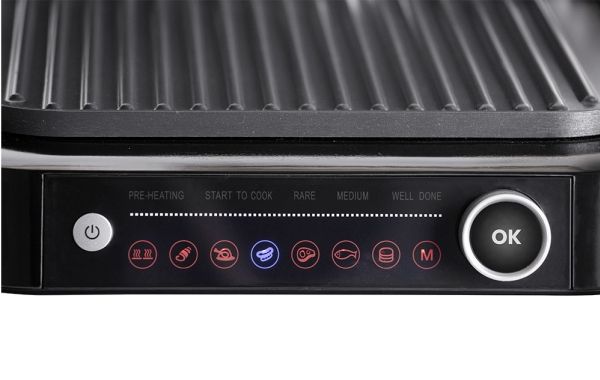 Orava GRILLCHEF2, Sort, Sølv, Rektangulær, Dreje, Berøring, Rist, LED, 2100 W
