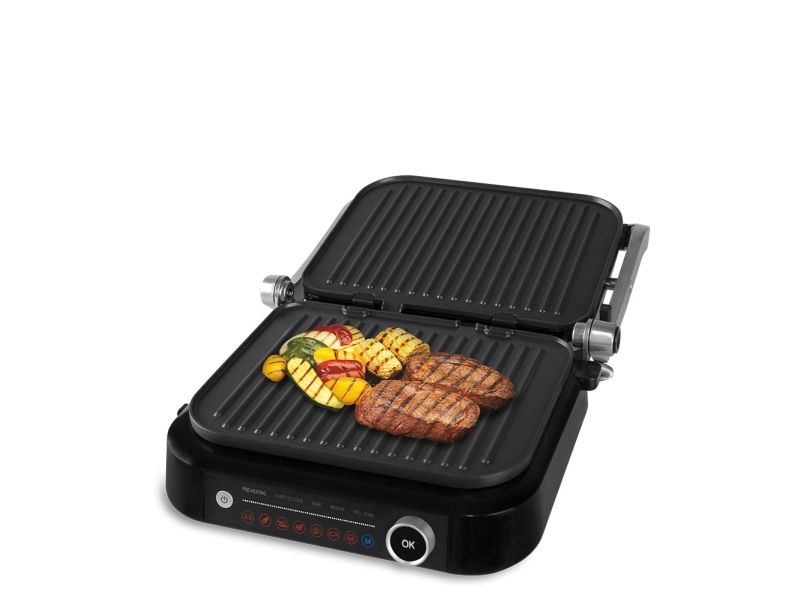 Orava GRILLCHEF2, Sort, Sølv, Rektangulær, Dreje, Berøring, Rist, LED, 2100 W