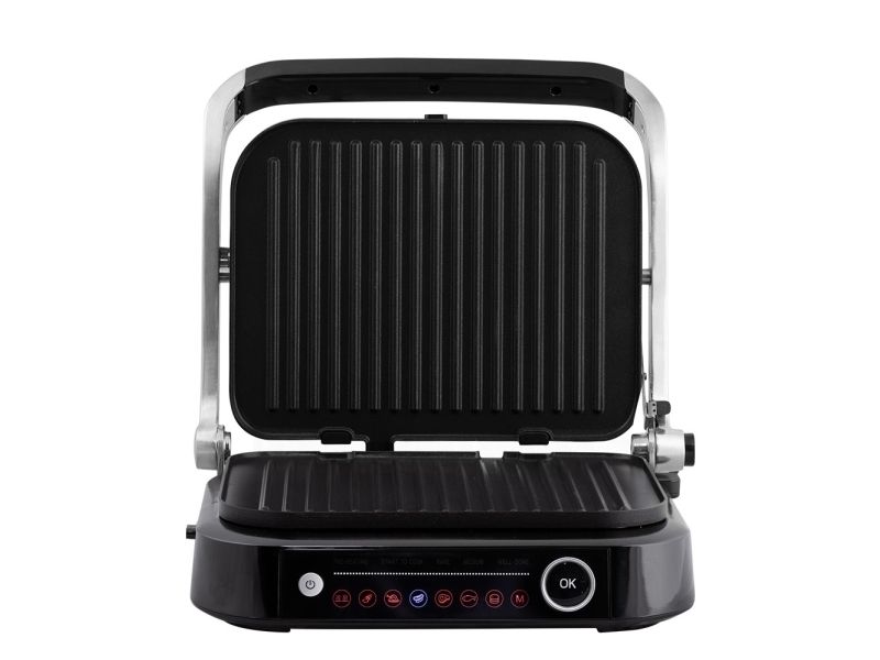 Orava GRILLCHEF2, Sort, Sølv, Rektangulær, Dreje, Berøring, Rist, LED, 2100 W