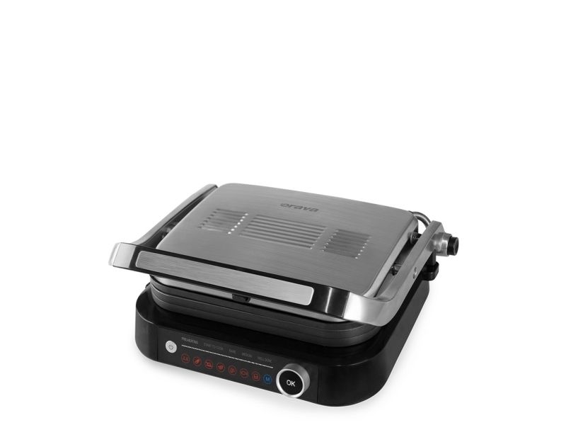 Orava GRILLCHEF2, Sort, Sølv, Rektangulær, Dreje, Berøring, Rist, LED, 2100 W