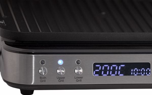 Orava GRILLCHEF3, Sort, Rustfrit stål, Rustfrit stål, Rektangulær, Knapper, Dreje, Rist + bageplade, 2 zone(s)