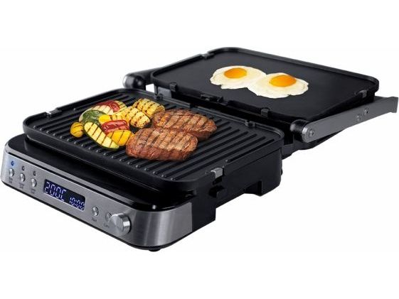 Orava GRILLCHEF3, Sort, Rustfrit stål, Rustfrit stål, Rektangulær, Knapper, Dreje, Rist + bageplade, 2 zone(s)