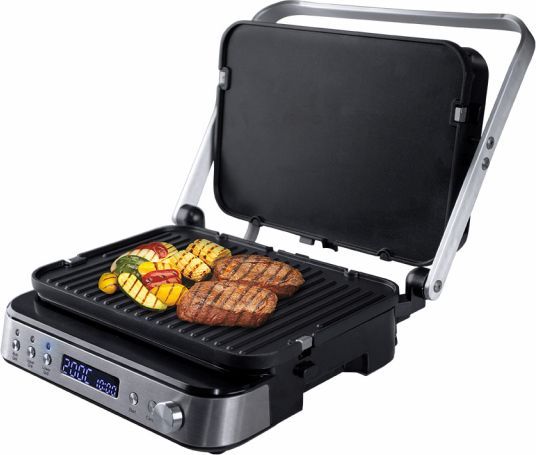 Orava GRILLCHEF3, Sort, Rustfrit stål, Rustfrit stål, Rektangulær, Knapper, Dreje, Rist + bageplade, 2 zone(s)