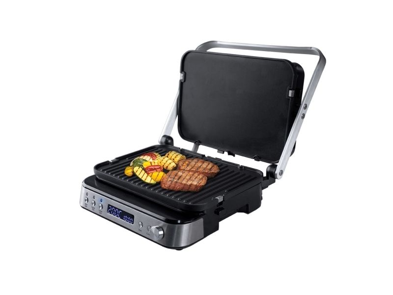 Orava GRILLCHEF3, Sort, Rustfrit stål, Rustfrit stål, Rektangulær, Knapper, Dreje, Rist + bageplade, 2 zone(s)
