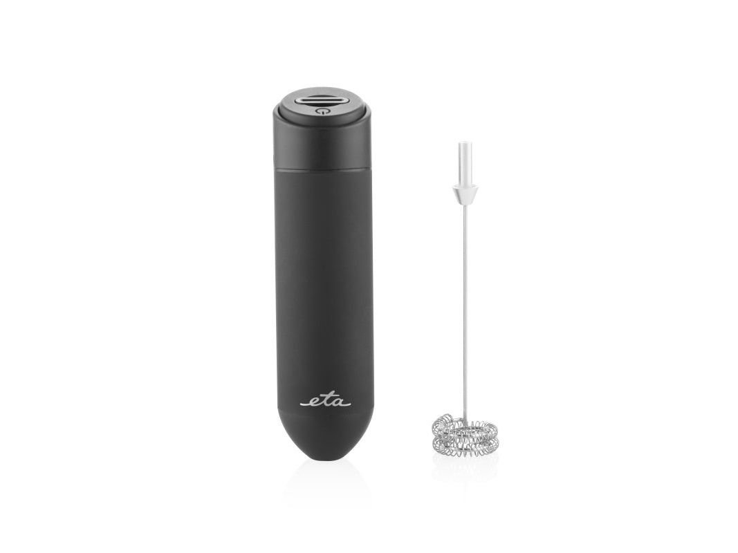 Eta Shakes, Håndholdt elektrisk mælkeskummer, Sort, Rustfrit stål, Batteri, AA, 34 mm
