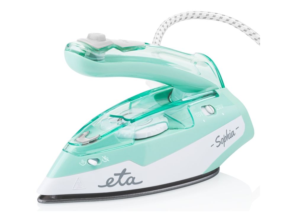 ETA Sophia 1271 90000 - Dampstrygejern - såleplade: keramik - 1.1 kW - hvid/turkis billede 1