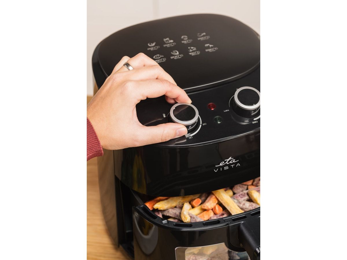 ETA Vista 0168 90000 - Varmluftsrister - 4.3 liter - 1.3 kW - sort