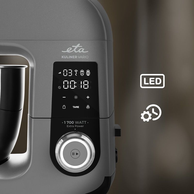 Eta Kuliner II Vario 2038 90020, Bordmixer, Grå, Titanium, Slå, Ælte, Mikse, Omrøre, Piskning, 1,2 m, 6,7 L, Berøring, Dreje billede 4