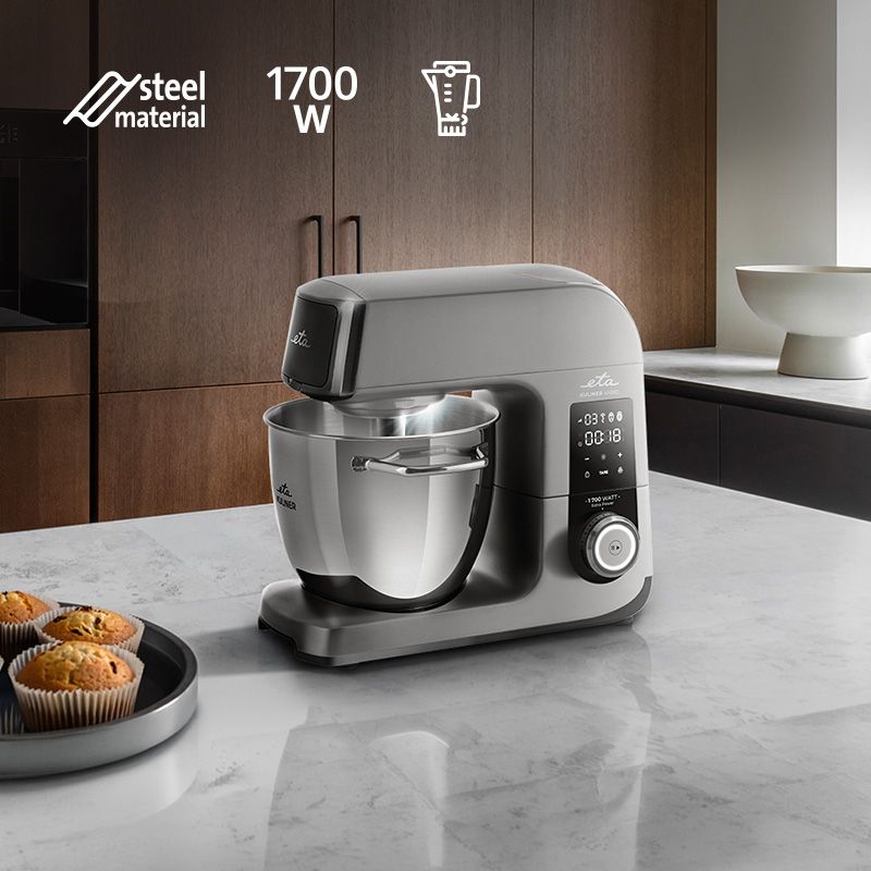 Eta Kuliner II Vario 2038 90020, Bordmixer, Grå, Titanium, Slå, Ælte, Mikse, Omrøre, Piskning, 1,2 m, 6,7 L, Berøring, Dreje billede 3