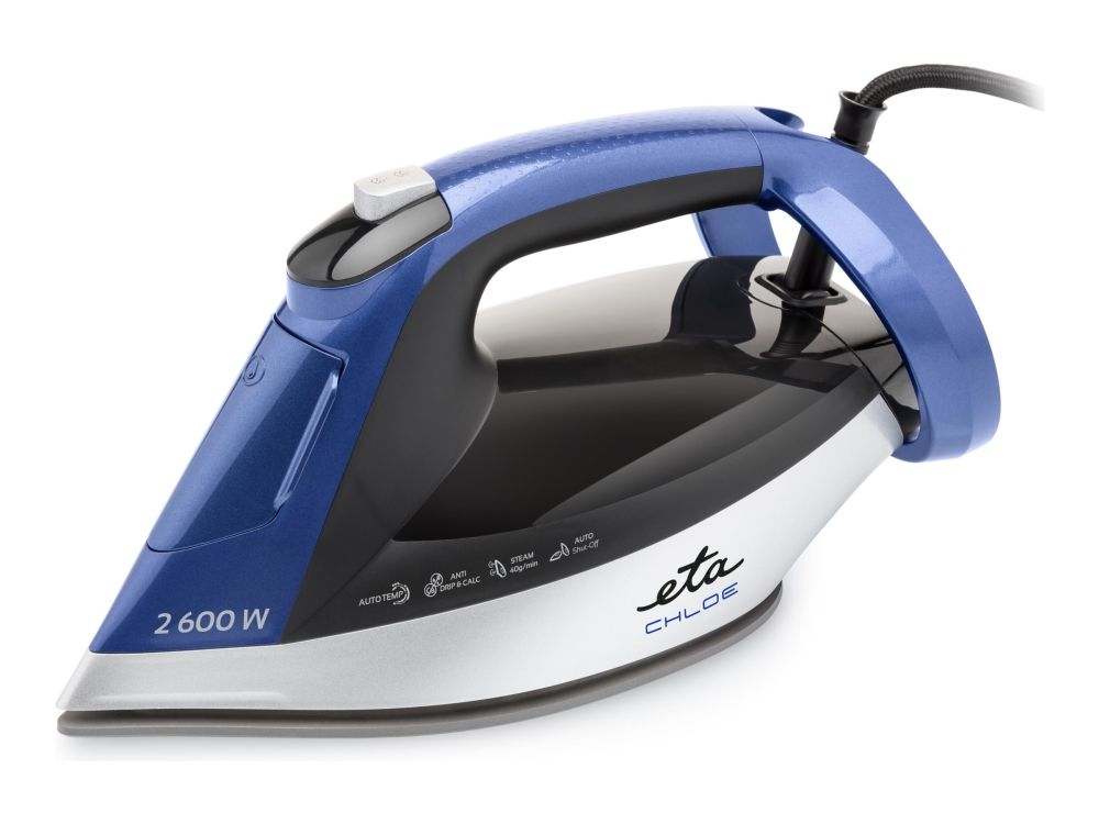 ETA Chloe 2276 90000 - Dampstrygejern med automatisk afbrydelse - såleplade: keramik - 2600 W - blå/sølv billede 1