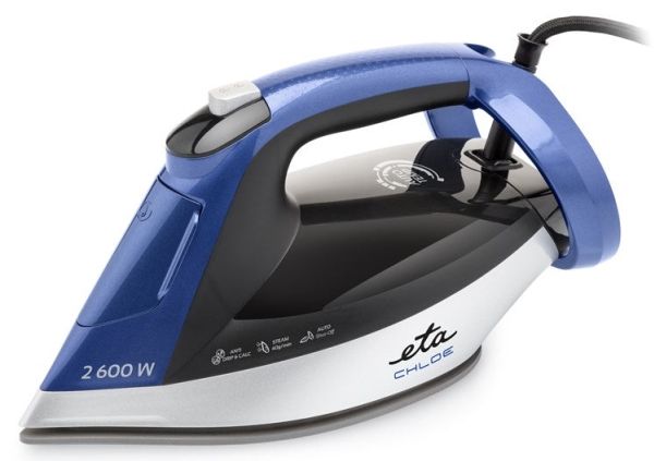 ETA Chloe 2276 90000 - Dampstrygejern med automatisk afbrydelse - såleplade: keramik - 2600 W - blå/sølv billede 2
