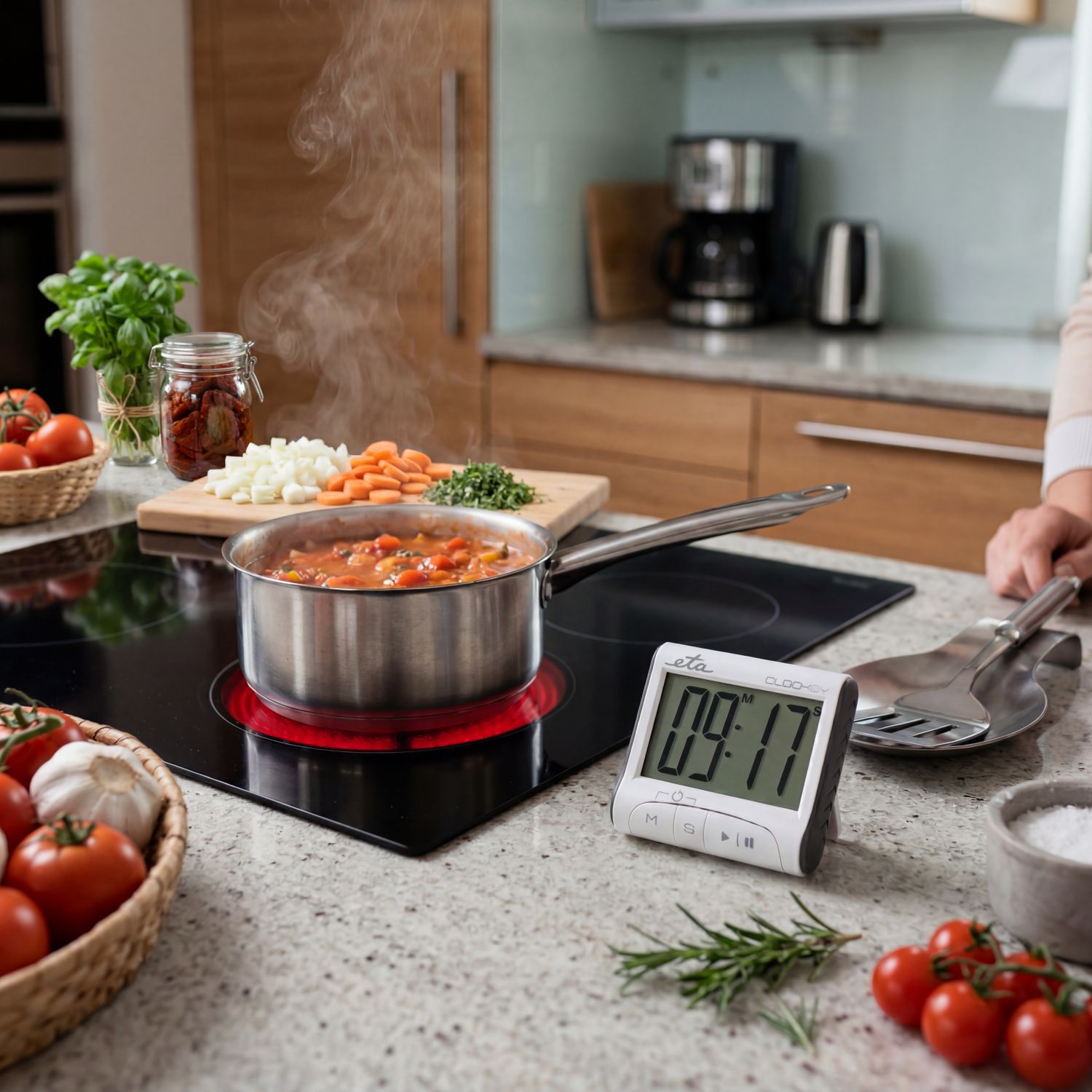 Eta Clocksy 2832 9000, Digital køkkentimer, Hvid, 99 min., LCD, Fritstående/magnetisk, 65 mm billede 2