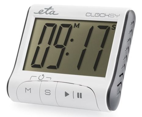 Eta Clocksy 2832 9000, Digital køkkentimer, Hvid, 99 min., LCD, Fritstående/magnetisk, 65 mm billede 1