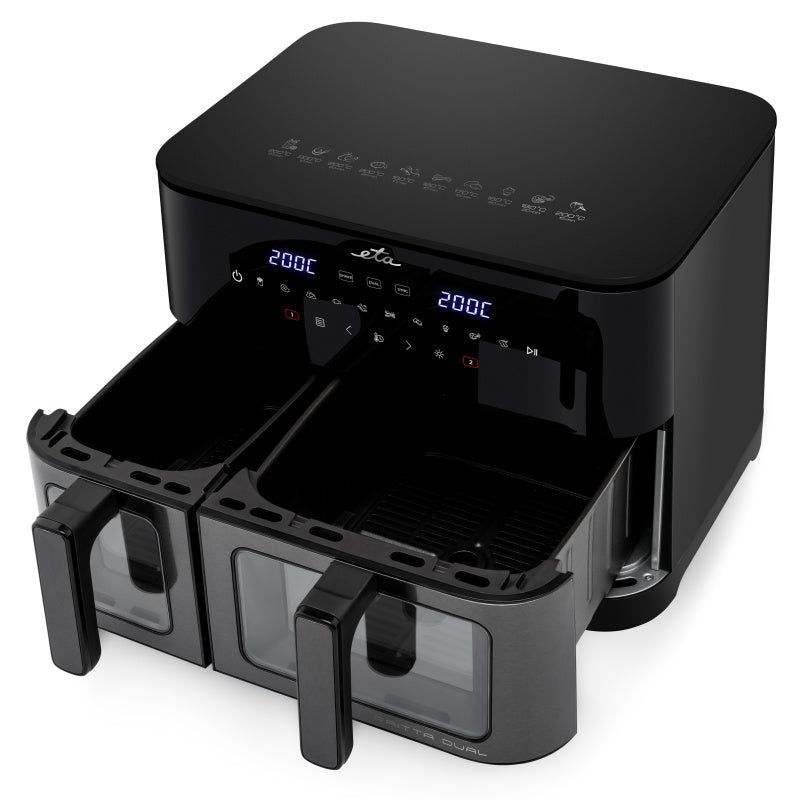 Eta Fritta Dual 3167 90000 Double 11 L Stand-alone 2600 W Hot air fryer Black billede 3