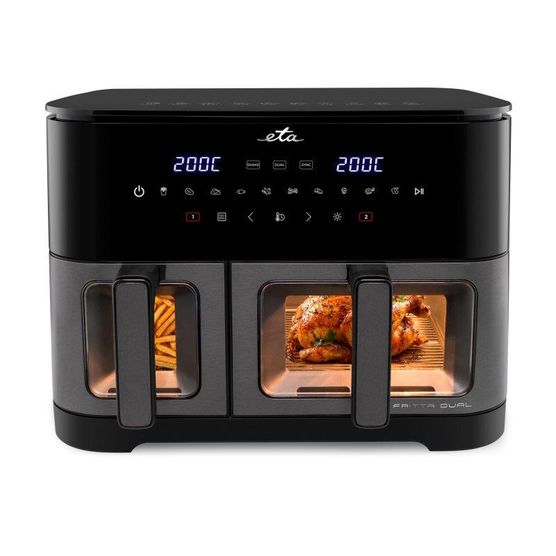 Eta Fritta Dual 3167 90000 Double 11 L Stand-alone 2600 W Hot air fryer Black billede 1