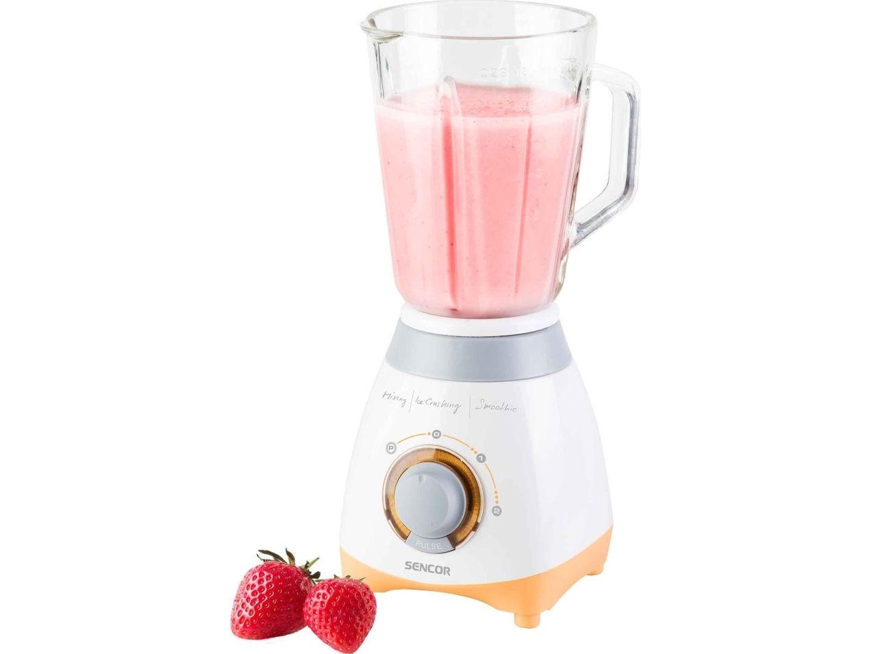 Sencor SBL 4370, Bordplade blender, 1,5 L, Impulsfunktion, Knusning af is, 500 W, Orange, Hvid billede 4