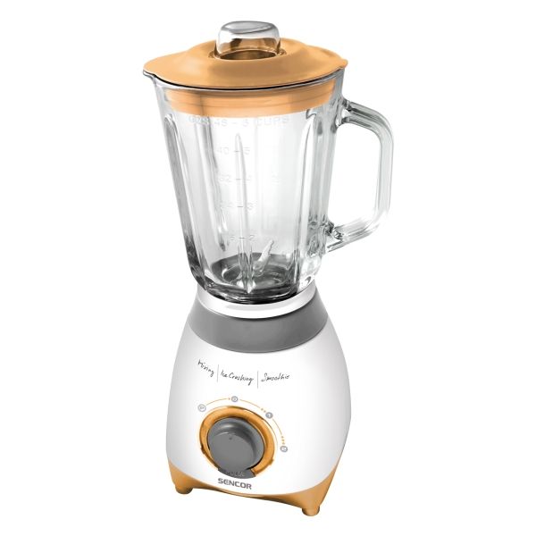 Sencor SBL 4370, Bordplade blender, 1,5 L, Impulsfunktion, Knusning af is, 500 W, Orange, Hvid billede 1