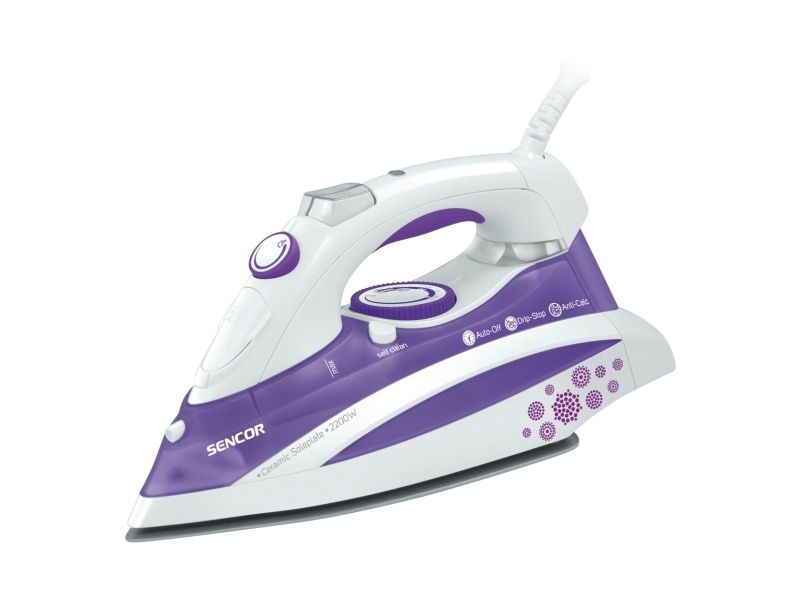 Sencor SSI 8441 VT, Tør & dampstrygejern, 1,65 m, Lilla, Hvid, 0,38 L, 2200 W, 115 mm billede 1