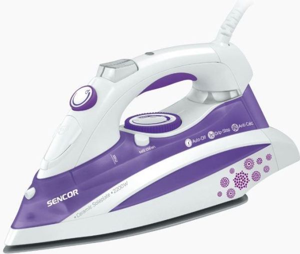 Sencor SSI 8441 VT, Tør & dampstrygejern, 1,65 m, Lilla, Hvid, 0,38 L, 2200 W, 115 mm billede 3