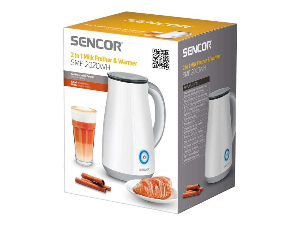 Sencor SMF 2020WH - Mælkeskummer - 200 ml - 450 W - hvid