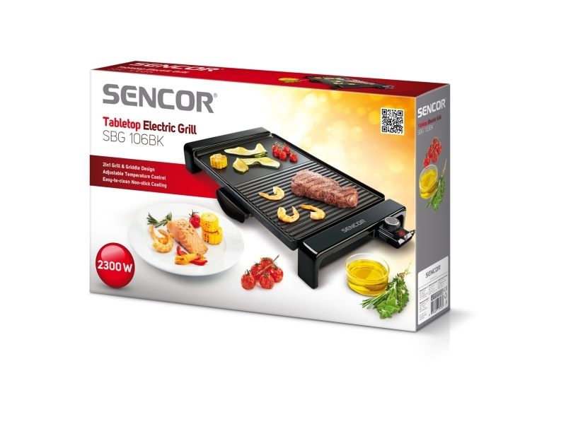 Sencor SBG 106BK - Grill - elektrisk - 1457 cm2 - sort