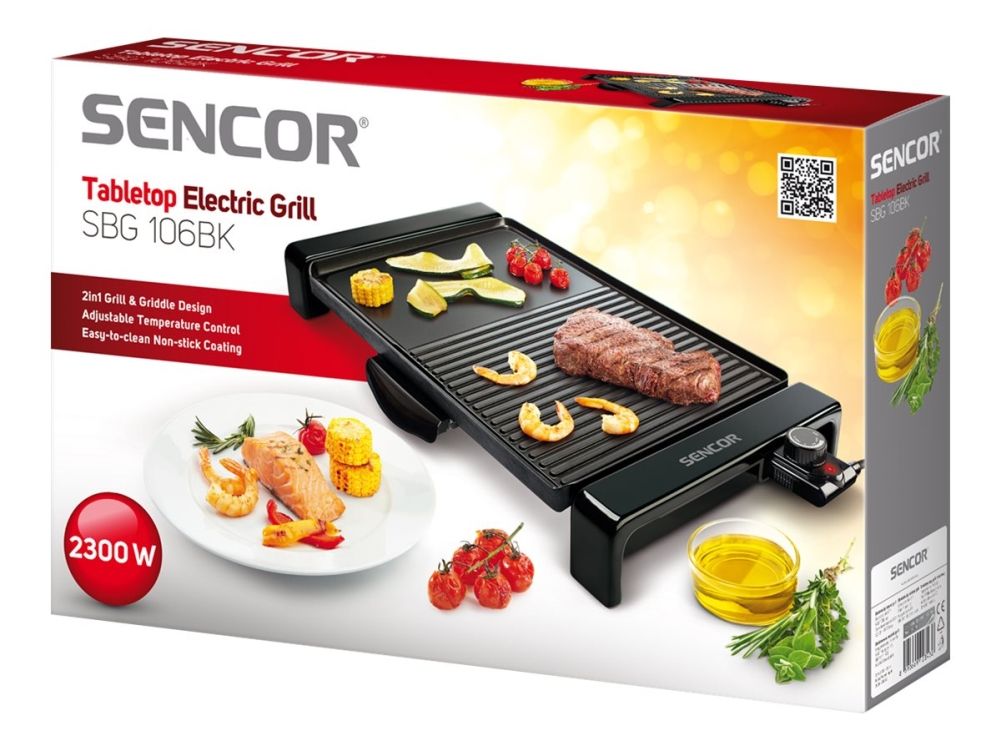 Sencor SBG 106BK - Grill - elektrisk - 1457 cm2 - sort