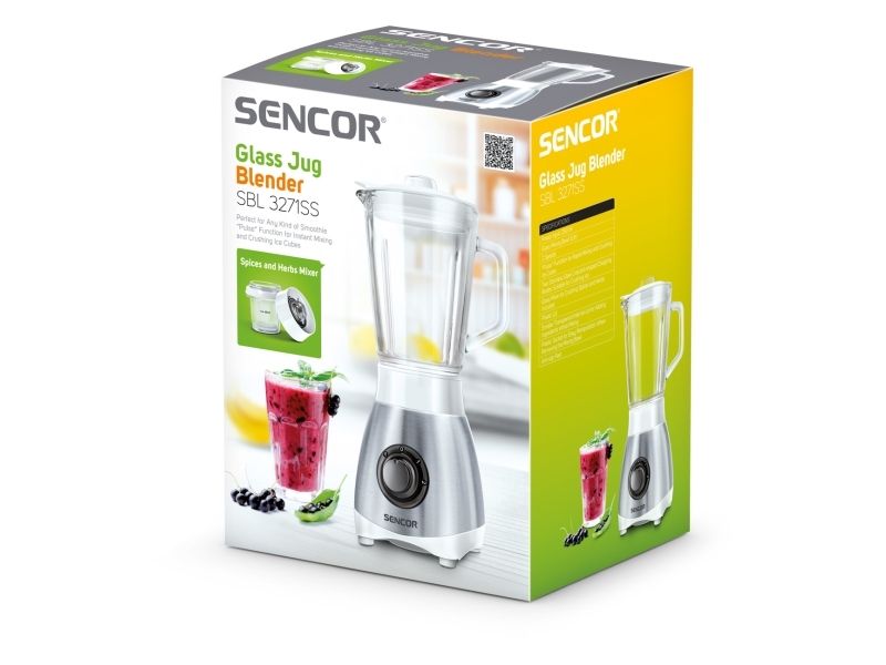 Sencor SBL 3271SS, Bordplade blender, 0,8 L, Impulsfunktion, Knusning af is, 0,9 m, 250 W billede 3