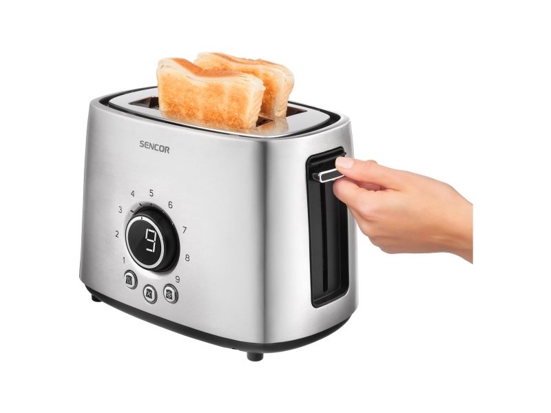 Sencor STS 5050SS, 2 skive(r), Sølv, Rustfrit stål, Knapper, Dreje, 1000 W, 220 - 240 V