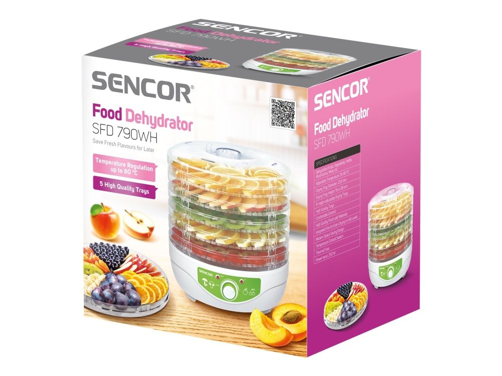 Sencor SFD 790WH - Fødevaretørrer - 250 W - hvid