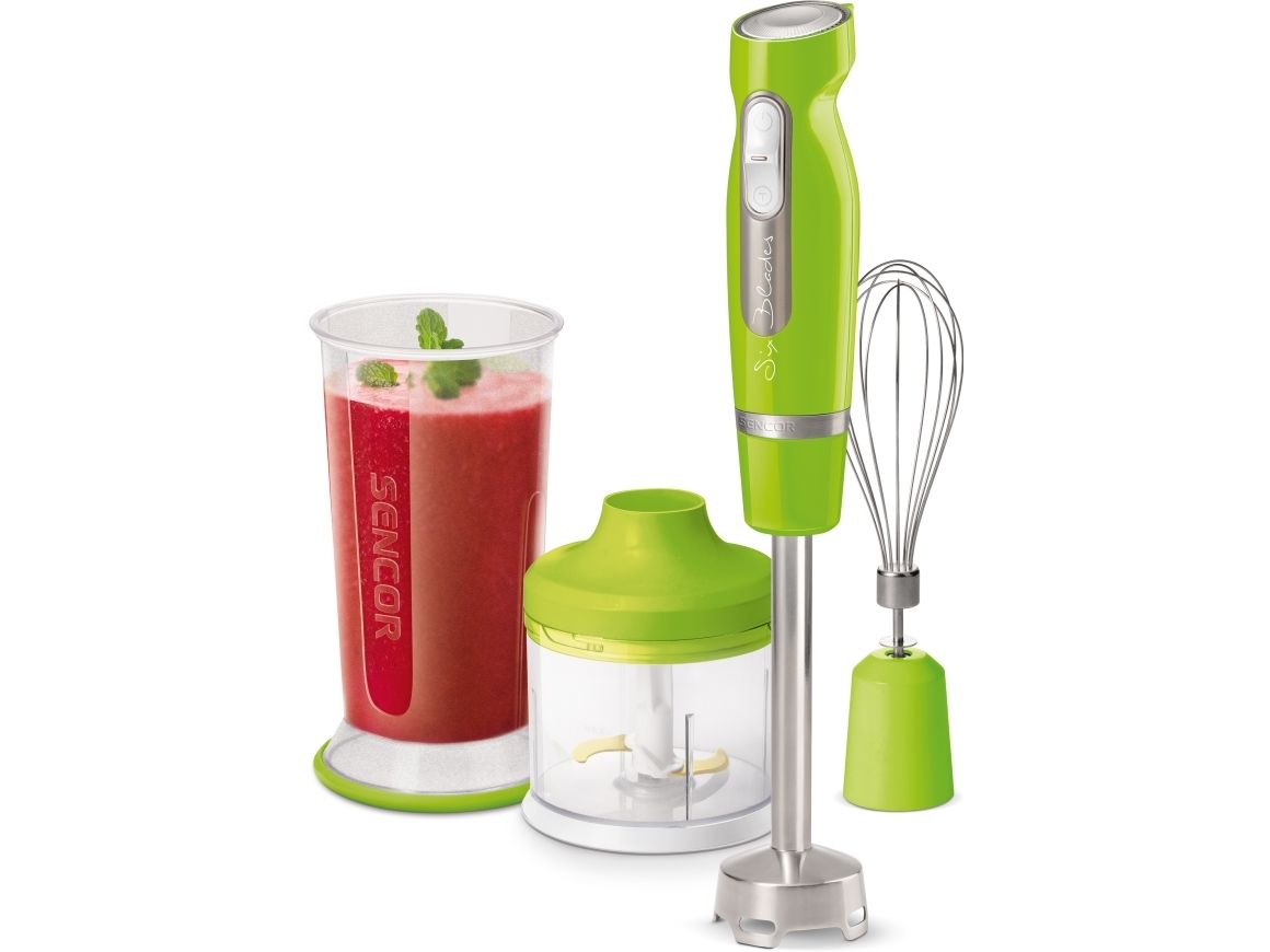 Sencor SHB 4461GR-EUE3, Nedsænkning blender, 0,7 L, Impulsfunktion, Knusning af is, 1000 W, Grøn, Rustfrit stål