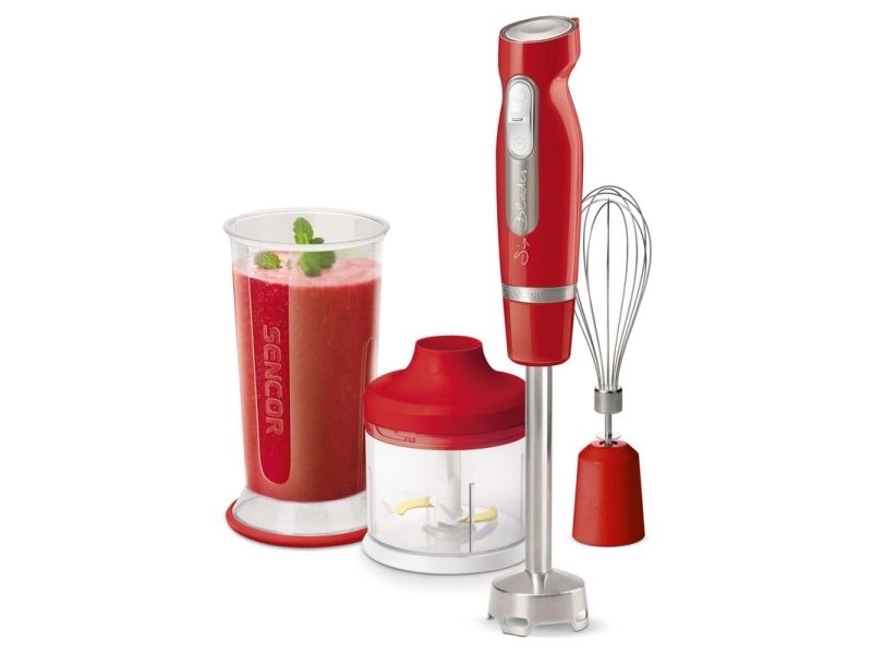 Sencor SHB 4464RD-EUE3, Nedsænkning blender, Knusning af is, 1000 W, Rød billede 2