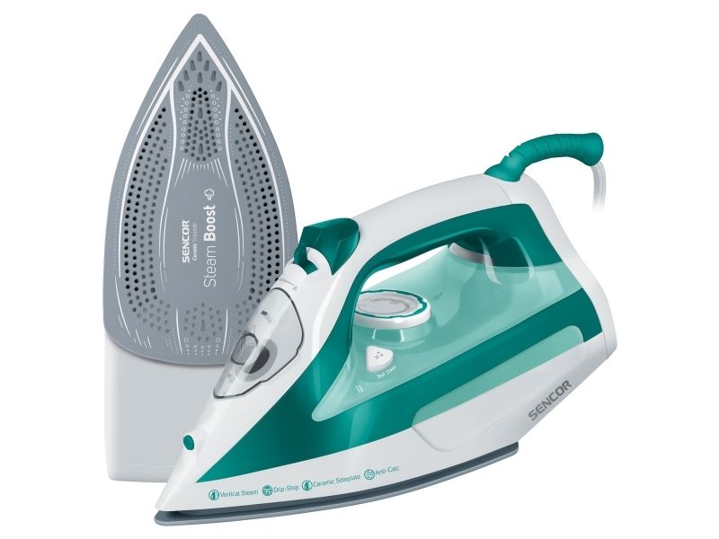 Sencor SSI 6100GR, Dampstrygejern, Keramisk strygesål, 1,9 m, 160 g/min, Grøn, 35 g/min billede 1