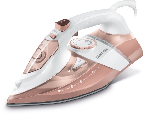 Sencor SSI 8300RS, Dampstrygejern, Keramisk strygesål, 1,9 m, 195 g/min, Brun, Hvid, 45 g/min billede 2