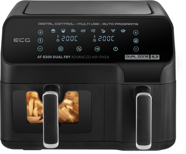 ECG AF 8300, Varmluftsteger, 8,3 L, 80 °C, 200 °C, Dobbelt, Sort