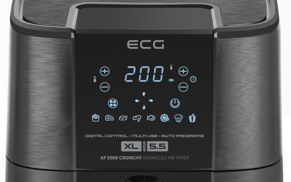 ECG AF 5500 Crunchy, Varmluftsteger, 5,5 L, 80 °C, 200 °C, 60 min., Enkelt
