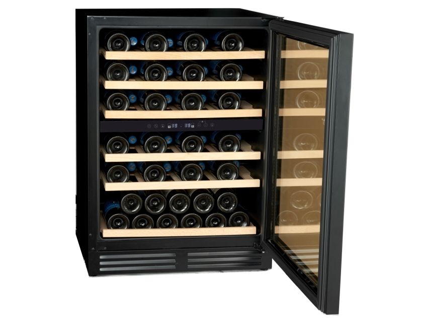 Guzzanti GZ 51BD, Vin køleboks, Fritstående, 46 flaske(r), G, Indvendig belysning, Sort