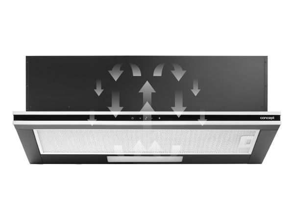 Concept OPV3890, 620 m³/t, Aftræk/Recirkulerende, 68 dB, 65 cm, 70 cm, Semi indbygget (træk ud)