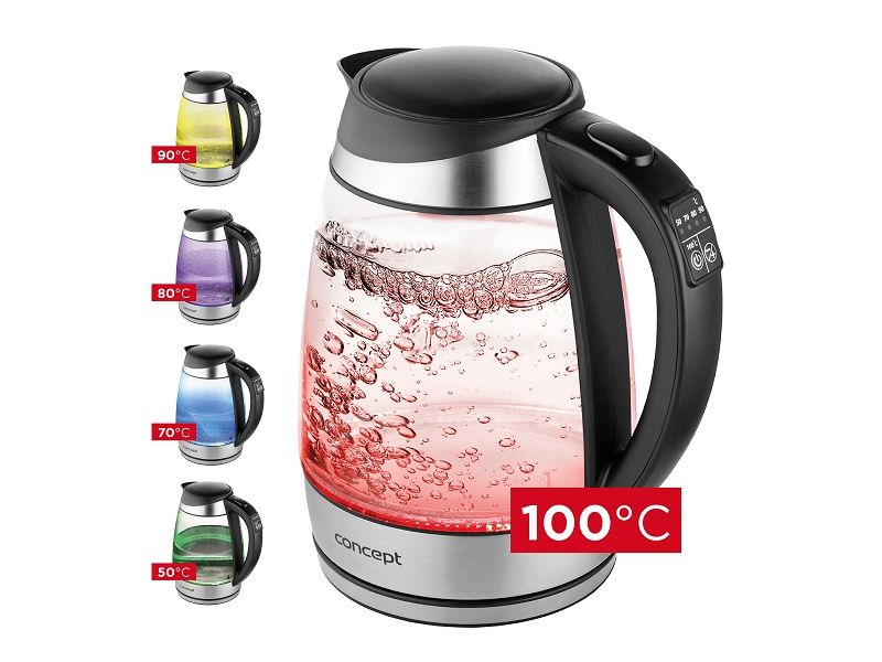 Concept RK4120 kettle, 1.7 l glass electric kettle with temperature control billede 3