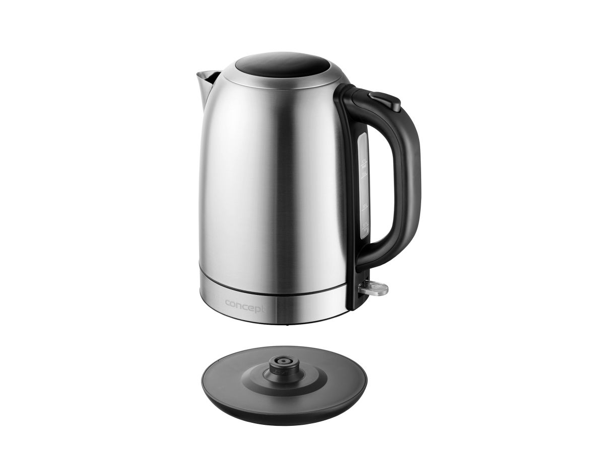 Concept RK3240, 1,7 L, 2200 W, Rustfrit stål, Rustfrit stål, Vandmåler, Ledningsfri billede 4