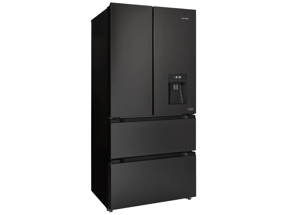 Concept LA6683DS, Fritstående, Fransk dør, Sort, LED, Berøring, Rustfrit stål