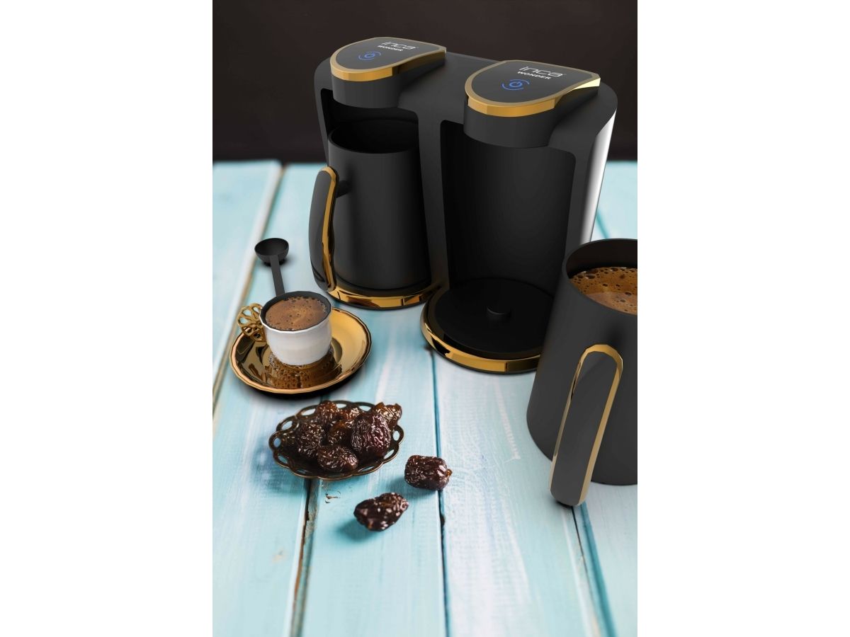 Inca IKM-02, Tyrkisk kaffemaskine, 0,25 L, Malet kaffe, 400 W, Sort, Guld billede 3
