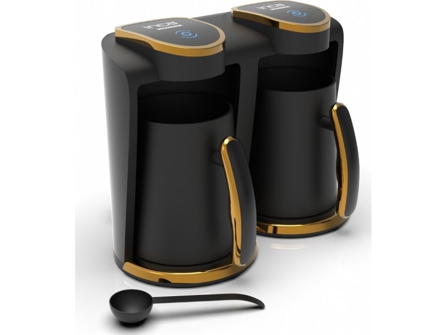 Inca IKM-02, Tyrkisk kaffemaskine, 0,25 L, Malet kaffe, 400 W, Sort, Guld