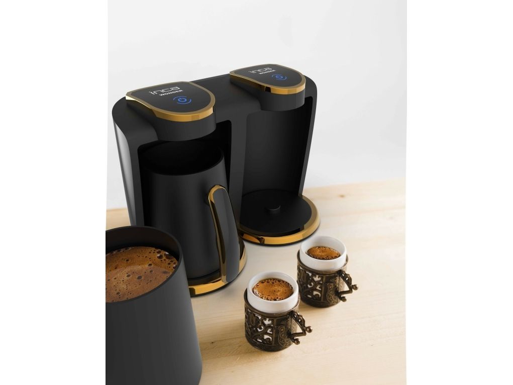 Inca IKM-02, Tyrkisk kaffemaskine, 0,25 L, Malet kaffe, 400 W, Sort, Guld billede 4